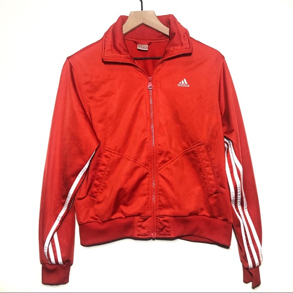 adidas Jackets & Blazers - Adidas Red Zip up Track Jacket